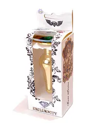 Анальна пробка з кристалом B-Series Jewellery Gold Butt Plug Green, 9,5х3 см, зелений - мініатюра 9