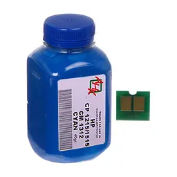 Тонер HP CLJ CP1215/CP1515/CM1312 40г Cyan+chip AHK (1500140)