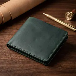 Вінтажне шкіряне портмоне Shvigel 16435 зелене - мініатюра 4