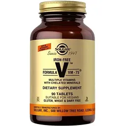 Вітаміни та мінерали Solgar Formula V VM-75 iron free, 90 таблеток