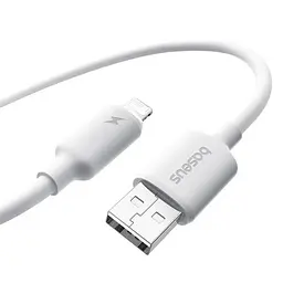 USB кабель Baseus Foamed Silicone USB to Lightning 2.4A 2m Білий E0426905