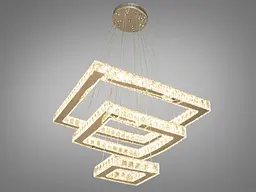 Підвісна кришталева люстра Каскад 100 ват Diasha 8787-3D/600+400+200