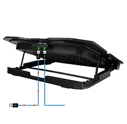 Охолоджувальна підставка для ноутбука 15.6 дюймів Ice Coorel K-5 Led Blue 5xfans - мініатюра 8