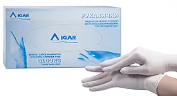 Рукавички латексні Igar оглядові нестерильні неопудрені білі S 50 пар