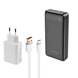 Повербанк Borofone BJ19A 20000 mAh, чорний, з адаптером 33W та кабелем Type-C