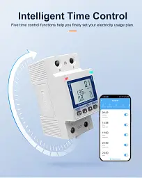 Розумний автоматичний вимикач Tuya Wi-Fi TOMZN TOVA-63T 110/220V 63A Цифрове реле з лічильником білий дисплей (19642) - мініатюра 12