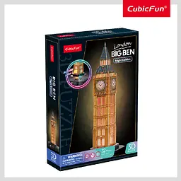 Тривимірна головоломка-конструктор CubicFun з LED підсвіткою Біг Бен (L537h) - мініатюра 3