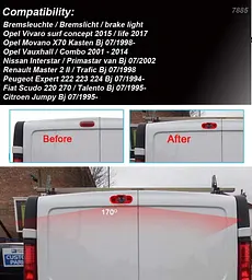 Камера заднього огляду Fiat Opel Vivaro Renault Trafic AHD 720-1080 з кутом огляду 170° KA-456-LN - мініатюра 6
