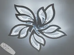 Люстра стельова LED Diasha 2455/5HR, 80W, 3200K-6500K, хром, сучасний стиль з пультом управління