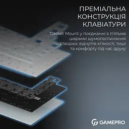 Клавіатура бездротова GamePro Asgard Valhalla Pro 75% Wireless/Bluetooth/USB Black with display (MK160B-D-Pro) - мініатюра 6