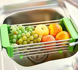 Кухонна полиця Kitchen Drain Shelf Rack багатофункціональна, складана від 33 см до 48 см - мініатюра 4