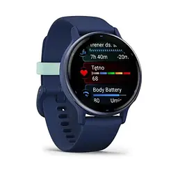 Смарт-годинник Garmin vivoactive 5 Металевий Navy Aluminum Bezel with Navy Case and Silicone Band (010-02862-12) - мініатюра 3