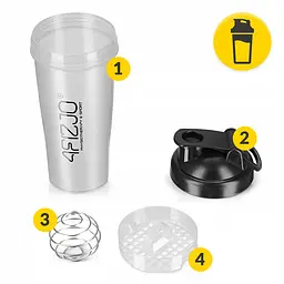 Шейкер спортивний 4FIZJO PRO 650 мл White/Black (P-5905973407007) - мініатюра 8