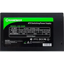 Блок живлення GameMax 500W (GM-500B) [93733] - мініатюра 5