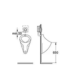 Накладна панель змиву для пісуару Grohe Nova Cosmopolitan 38804P00, Хром матовый - мініатюра 5