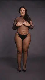 Бодістокінг Le Désir With Open Crotch, Plus Size (чорний) - мініатюра 5