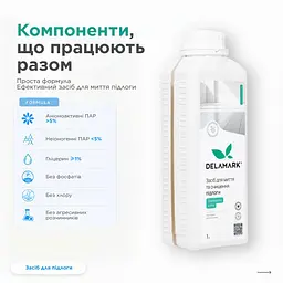 Засіб для миття підлоги DeLaMark з ароматом м'яти 1 л (4820152330727)