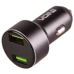 Автомобільний зарядний пристрій Voin 2USB 12/24V - 5V 3.1A + вольтметр (C-31209BK)