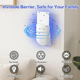 Пастка для комах Necomi, 2-в-1 Plug-in Mosquito Killer, з нічним ультрафіолетовим світлом для вловлювальних мух - мініатюра 3