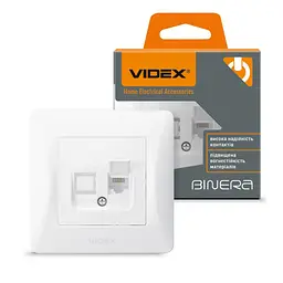 Телефонна розетка Videx BINERA CAT3 (VF-BNSK1TF3-W) - мініатюра 4