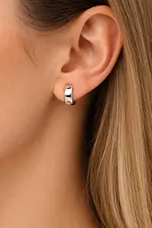 Сережки з білого золота з хрестиком S-0387 - мініатюра 5