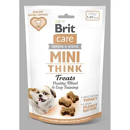 Ласощі Brit Care Mini Treats Think для собак малих порід, для підтримки розумових здібностей, з індичкою, смак арахісової олії, 50 г - мініатюра 3