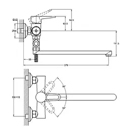 Змішувач для ванни WEZER PUD6-B045 - мініатюра 3