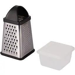 Тертка Gipfel Grater чотиристороння с контейнером 24х13х13 см чорна - мініатюра 2