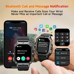 Розумний годинник Oukitel BT101 для чоловіків 2.02-дюймовий Amoled HD - мініатюра 2