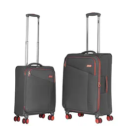 2E Набір валіз 2E, Trek, (M+S), TSA, 4 колеса, + 2 рюкзаки Cabin (2E-BPET-CABIN-BK), поліестр, сірий - мініатюра 2