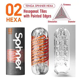 Мастурбатор Tenga Spinner Hexa помаранчевий - мініатюра 7
