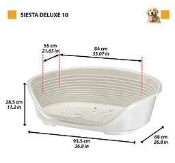 Пластиковий лежак для собак і котів Ferplast Siesta Deluxe 10 бордовий 93,5×68×28,5 см 70210929 - мініатюра 2