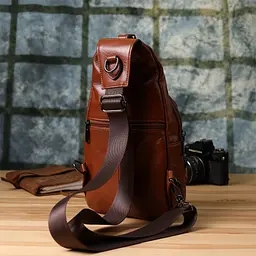 Чоловіча сумка через плече з натуральної шкіри Vintage 19х32х8 см sum0027408 - мініатюра 10