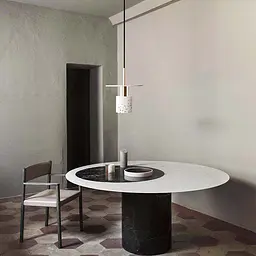 Підвіс Terrazzo Cylinder із білим бетонним плафоном 30 см в стилі Ар-деко Line.F MJ 162-300 WT