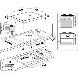 Робоча поверхня WHIRLPOOL GOFL 629/NB1 - мініатюра 2