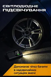 Портативний автомобільний електричний насос для шин - бездротовий компресор з ручною зарядкою USB - мініатюра 12
