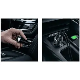 Автомобільний зарядний пристрій Voin 2USB 12/24V - 5V 3.1A + вольтметр (C-31209BK) - мініатюра 4