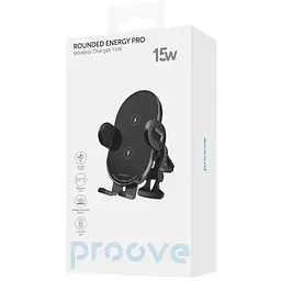 Автотримач з бездротовою зарядкою Proove Rounded Energy Pro 15 W (WHRP15010001) чорне - мініатюра 2