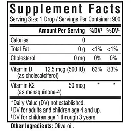 Вітамін D3+K2 Seeking Health Vitamin D3+K2 Drops 30 мл - мініатюра 2