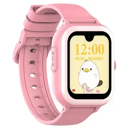 Розумний дитячий годинник Lemfo D59 з GPS, AMOLED дисплеєм, відеодзвінками, SIM-картою, кнопкою SOS та вологозахистом IP67 Рожевий - мініатюра 4