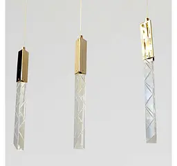 Лінійна золота LED люстра з 3 гранованими підвісами Artlight 2350/3GD для кухні - мініатюра 4