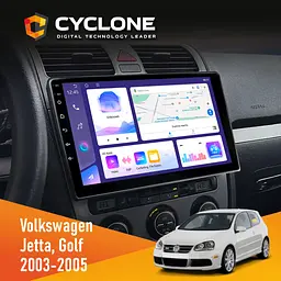 Штатна магнітола Volkswagen Golf 2003-2008 Climate 2 Cyclone C10-011 4x64, DSP Cyclone (НФ-00005331)