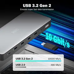Digitus Док-станція USB-C > 3xHDMI/2xDP/4xUSB-A/USB-C/RJ45/DC/Audio - мініатюра 7