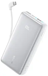Портативний зарядний пристрій - 10000 mAh 22.5W Built-In USB-C Cable White Anker teh0027055 - мініатюра 2