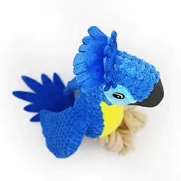 М'яка іграшка для собак Fuzzy - Bird Dog Squeaky Toy з мотузками і пищалкою, синя - мініатюра 5