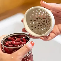 Друшляк силіконовий портативний фільтр для консервних банок, Kitchen Master Салатовий 87269 - мініатюра 7