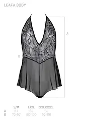 Боді Passion LEAFA BODY black S/M - мініатюра 5