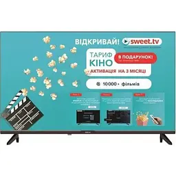 Телевізор 43" Akai AK43FHD22W, LED Full HD 1920x1080, 60 Гц, Smart TV, WebOS, голос, DVB-T2/C, 3xHDMI, 2xUSB, VESA 200x100