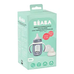 Поїльник скляний Beaba 2 в 1, 210 мл синій (913519) - мініатюра 5