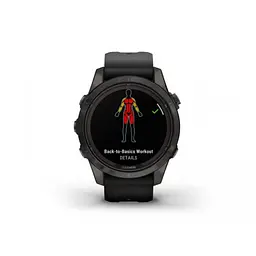 Смарт-годинник Garmin Fenix 7S Sapphire Solar Carbon G. DLC Tit. with Black Band (010-02776-10/11) - мініатюра 5